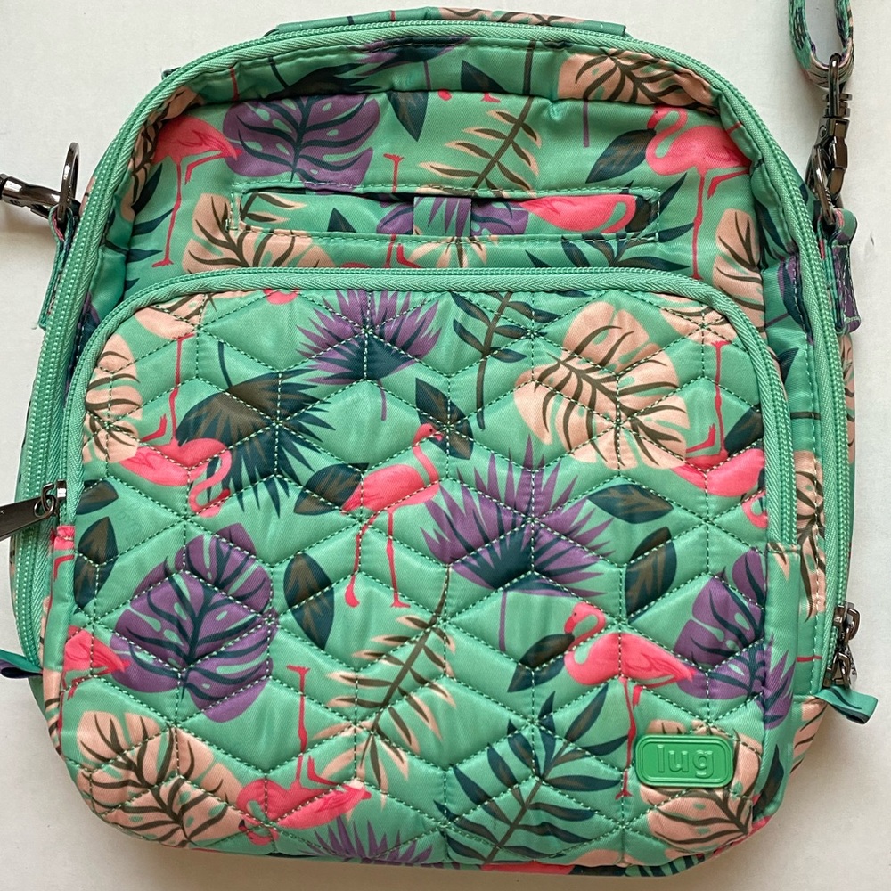 LUG Ranger 2 Crossbody Bag With Matching Wallet In Flamingo Mint Pattern - Picture 3 of 16